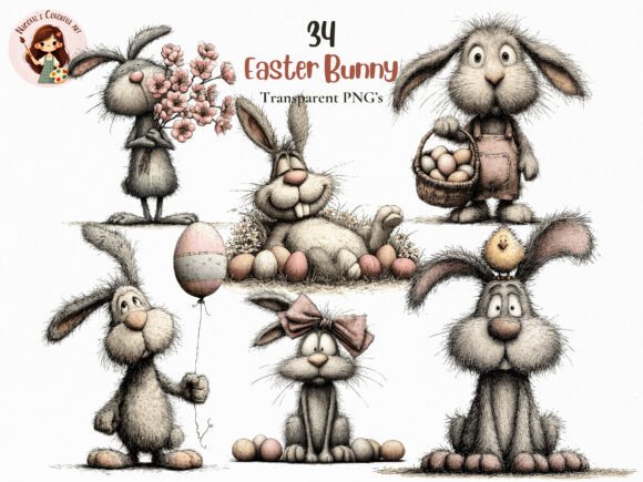 Download Whimsical Easter Bunny Clipart Png - Easter bunny clipart Collection