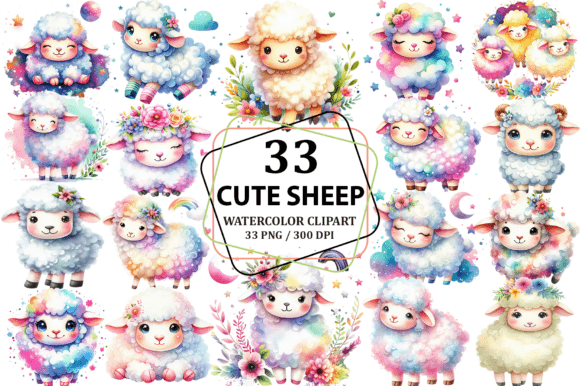 Download Cute Sheep Clipart Sublimation PNG - Sheep Collection