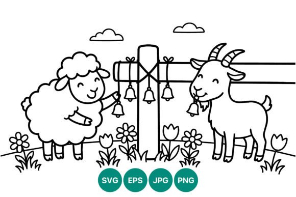 Download Happy Sheep and Goat with Bells - Sheep Collection