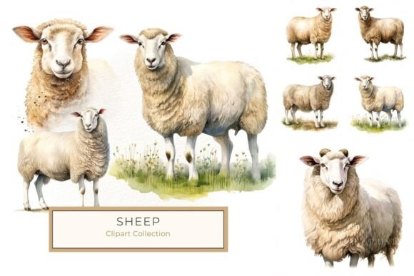 Download Rustic Watercolor Sheep Illustration - Sheep Collection