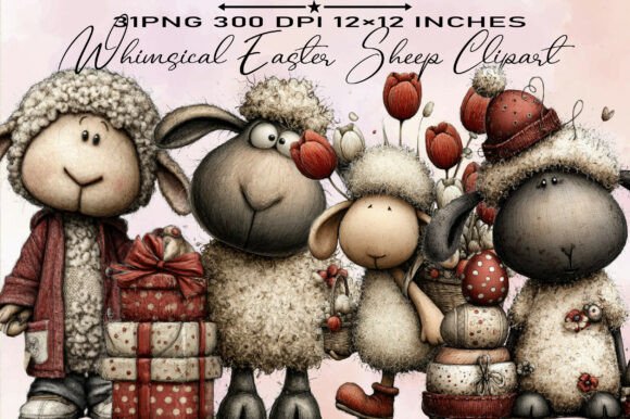 Download Whimsical Easter Sheep Clipart - Sheep Collection