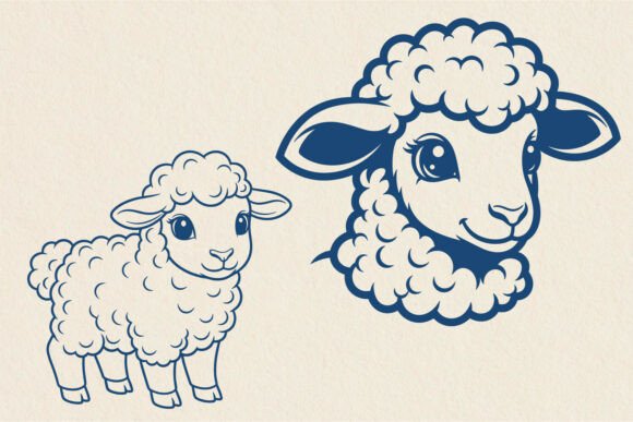 Download Cute Baby Lamb SVG Bundle Cartoon Sheep. - Sheep Collection