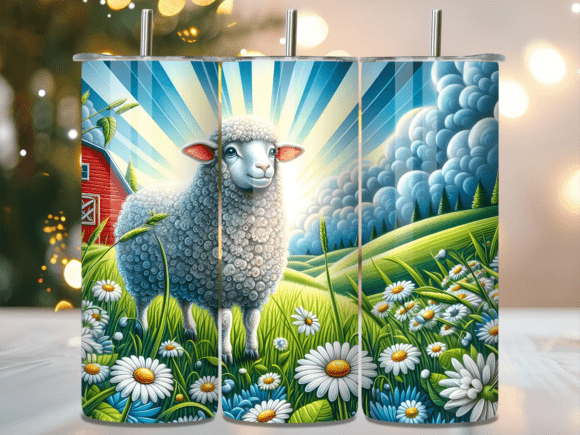 Download Happy Sheep Daisy Tumbler Wrap - Sheep Collection
