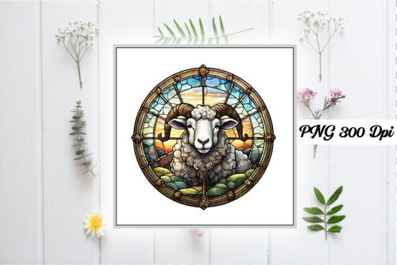 Download Sheep Stained Glass Sublimation Design - Sheep Collection