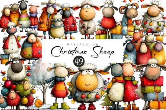 Download Funny Christmas Sheep Clipart - Sheep Collection