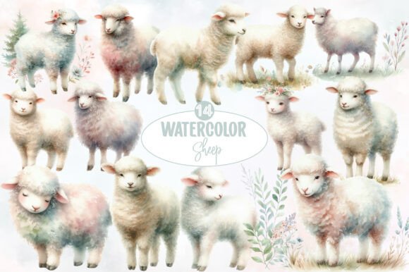 Download Watercolor Sheep Clipart - Sheep Collection