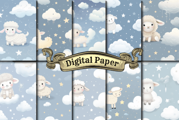 Download Cute Sheep Digital Paper - Sheep Collection