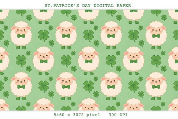 Download St.Patrick's Day Sheep Digital Paper - Sheep Collection