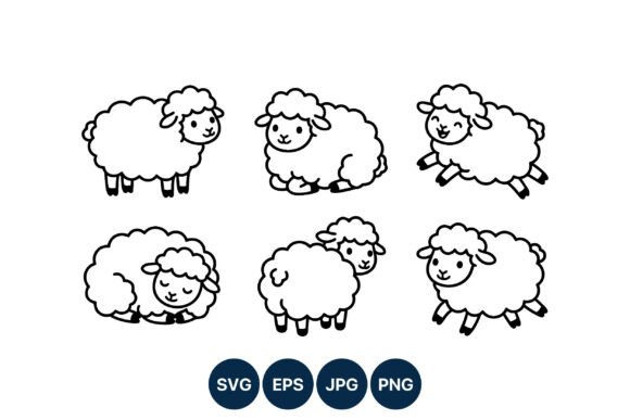 Download Cute Sheep Line Art - Sheep Collection