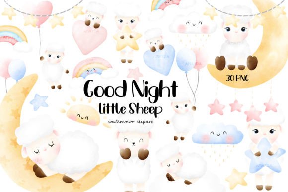 Download Little Sheep Watercolor Clipart - Sheep Collection