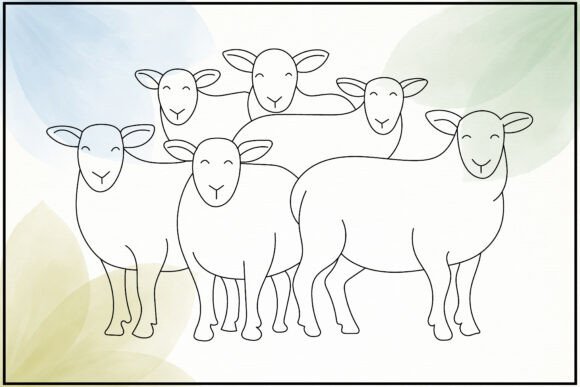 Download Herd of Sheep Line Art - Sheep Collection