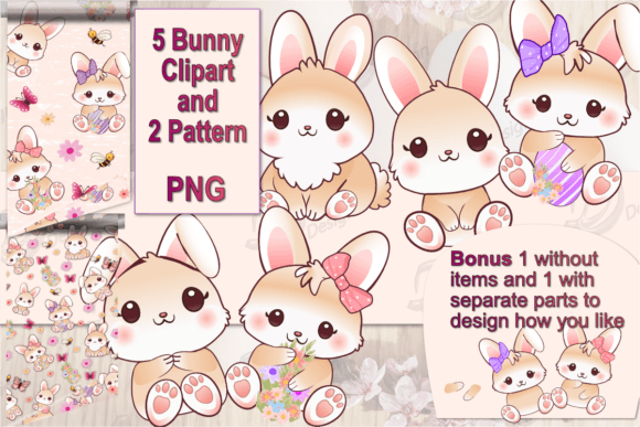 Download Cute Easter Bunny Clipart and Pattern - Easter bunny clipart Collection