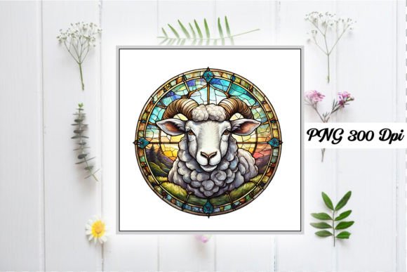 Download Sheep Stained Glass Sublimation Design - Sheep Collection