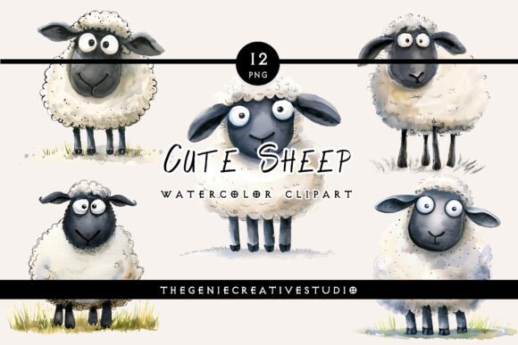 Download Cute Sheep PNG Clipart Set - Sheep Collection