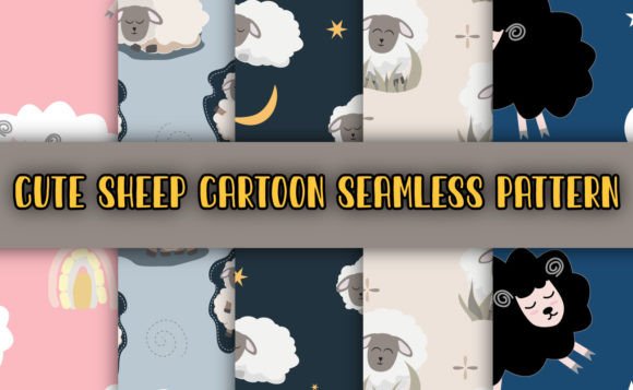 Download Cute Sheep Digital Paper Patterns - Sheep Collection