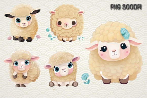 Download Watercolor Cute Sheep Clipart Bundle - Sheep Collection