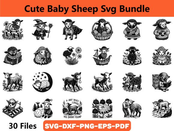 Download Cute Baby Sheep Svg Bundle - Sheep Collection