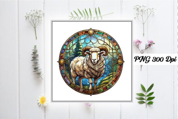 Download Sheep Stained Glass Sublimation Design - Sheep Collection
