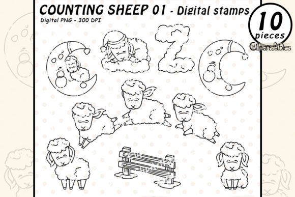 Download COUNTING SHEEP Digital Stamps - Sheep Collection