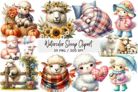 Download Watercolor Sheep Clipart - Sheep Collection