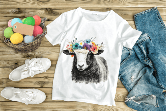 Download Watercolor Sheep and Flower Illustration - Sheep Collection