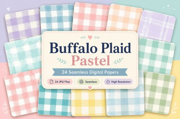 Download Buffalo Plaid Pastel Digital Patterns - Premium Resources